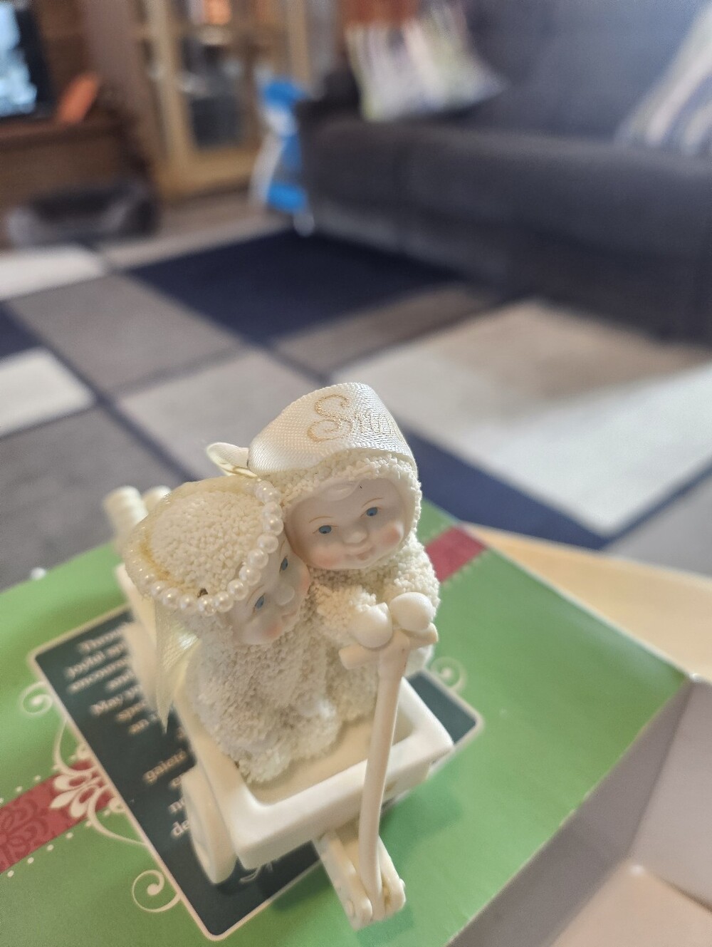 Department 56 Green & White 'Just Married' Ornament Box